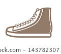 Illustration of sneakers worn for walking 143782307
