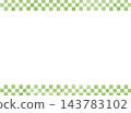 Matcha-colored checkered watercolor-style frame illustration, cute decorative frame with a grid pattern. 143783102