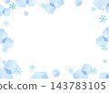 Watercolor-style background illustration featuring ice crystals and an ice-themed frame. 143783105