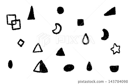 A set of various hand-drawn shapes and materials 143784098