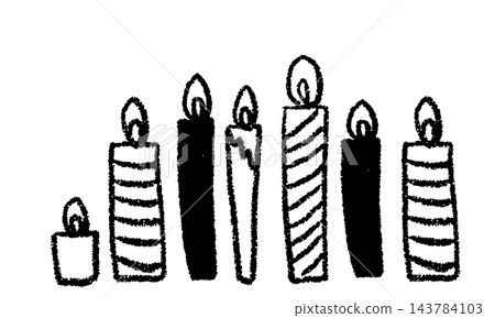 Simple hand-drawn line art illustration of a candle Simple hand-drawn line art illustration of a candle 143784103