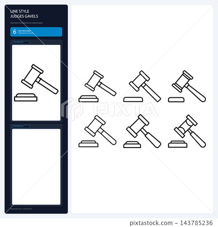 Judge Gavel Line Icons Legal Court Auction Wooden Mallet Sound Set Judge Gavel Line Icons Legal Court Auction Wooden Mallet Sound Set 143785236