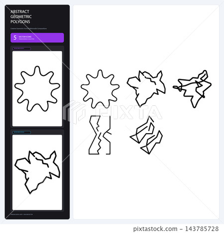Abstract Geometric Polygons and Fractured Angular Crystal Shapes Set Abstract Geometric Polygons and Fractured Angular Crystal Shapes Set 143785728