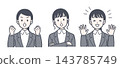 Illustration set of a woman in a suit 143785749