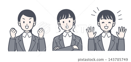 一個穿西裝的女人的插圖集 一個穿西裝的女人的插圖集 143785749