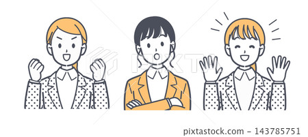 Illustration set of a woman in a suit Illustration set of a woman in a suit 143785751