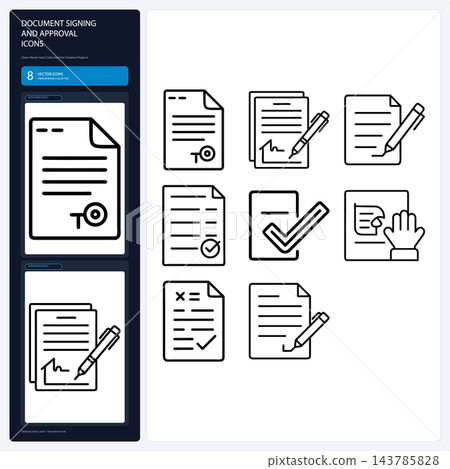 Document Signing and Approval Icons Contract Endorsement Sheet Set Document Signing and Approval Icons Contract Endorsement Sheet Set 143785828