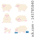 Cute sheep illustration set 143785840