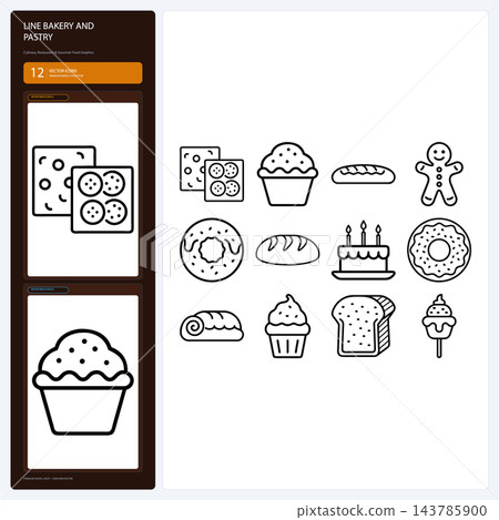 Bakery Pastry Line Icons Sweet Dough Bread Muffin Pretzel Pack Bakery Pastry Line Icons Sweet Dough Bread Muffin Pretzel Pack 143785900
