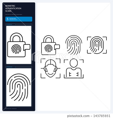 Biometric Authentication Scans Fingerprint Thumbprint Reader Access Biometric Authentication Scans Fingerprint Thumbprint Reader Access 143785931