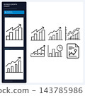 Business Growth Charts Financial Progress Arrow Trend Line Icons 143785986