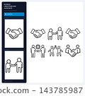 Business Handshake and Agreement Icons Partnership Deal Set 143785987