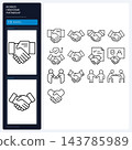 Business Handshake Partnership Deal Icons Agreement Union Set 143785989