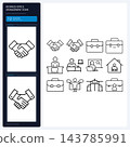 Business Office Management Icons Corporate Workplace Desk Set 143785991