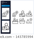 Business Productivity and Desk Icons Corporate Workplace Set 143785994