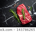 Raw beef prepared for steak 143786265