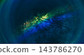 Spectrum flare. Blur colorful paint. Shimmering gray pigment stream blend rainbow neon light dye. Blue green abstract background. 143786270