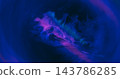 Glitter neon blend. Blur ink. Colorful shiny particles mixing abstract background. Purple blue powder fluorescent light stream round frame. 143786285
