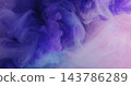 Steam texture. Watercolor ink. Violet pink paint splash liquid spill on wet abstract background. Colorful art defocused dye fog mix. 143786289