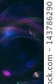 Defocused light lens. Blur luminosity. Purple blue arch glowing on dark texture. Neon color bokeh flash abstract futuristic background. 143786290