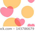 Pink heart seamless pattern (orange) 143786679