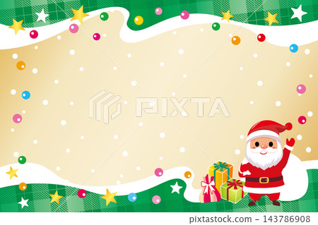 Santa Claus and Christmas-themed green background frame Santa Claus and Christmas-themed green background frame 143786908