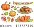 Vector set for Thanksgiving Day 143787319