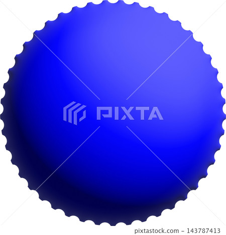 Circle badge, blue glossy 3D round seal with scalloped edge, blank button and sticker template Circle badge, blue glossy 3D round seal with scalloped edge, blank button and sticker template 143787413