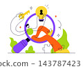 Solution Vector Illustration Featuring Creative Problem Solving, Innovative Ideas, Light Bulb, Gears, and Business Strategy Concept for Success 143787423