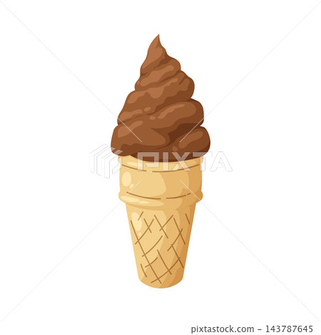 Illustration of Chocolate Ice Cream Cone Illustration of Chocolate Ice Cream Cone 143787645