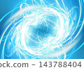 An abstract background with swirling lines of pale neon light. 143788404