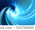 An abstract background with swirling lines of pale neon light. 143788405