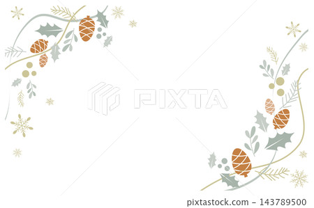 Elegant Christmas wreath decoration background illustration frame Elegant Christmas wreath decoration background illustration frame 143789500