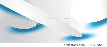 Retro Futuristic Background with White Ovals and Blue Shadow on Clean Background. Contemporary Abstract Banner Design for Futurism and Technology 143789656