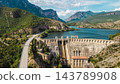 Aerial View of Oliana Dam and Reservoir in Catalonia 143789908
