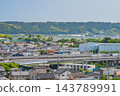 A distant view of the townscape of Shimada City and the Oigawa Bypass (aspect ratio 3:2) (Shizuoka Prefecture) 143789991