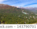 Autumn foliage in Gentaro and the Hakuba mountain range, Hakuba Village, Nagano Prefecture (aerial photography by drone) 143790701
