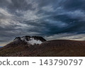 火山礫石上的秋葉與壯觀的熔岩穹丘：支笏洞爺國立公園，樽前山。 143790797