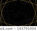 Gold frame black fluid marble background 143791004