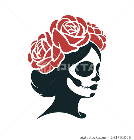 Mexican Catrina Sugar Skull Woman Profile 143791066