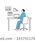 A male business person who manages tasks through desk work. 143791170