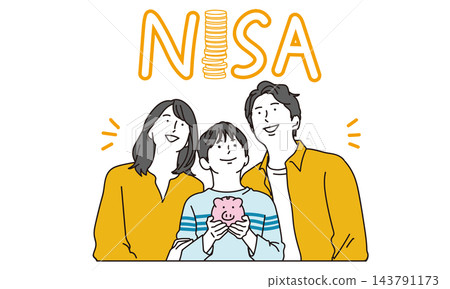 這是一個家庭計劃使用 Kodomo NISA(兒童個人儲蓄帳戶)計劃進行投資的示意圖。 這是一個家庭計劃使用 Kodomo NISA(兒童個人儲蓄帳戶)計劃進行投資的示意圖。 143791173
