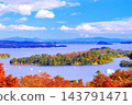 從西行綠松公園眺望松島灣的秋葉美景。 143791471
