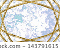 Gold-framed pale blue-green fluid marble 143791615