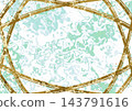 Gold-framed light green fluid marble 143791616