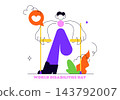 World Disabilities Day Vector Illustration Featuring Inclusive Woman, Accessibility Awareness, Disability Rights, Empowerment, and Equal Opportunity 143792007