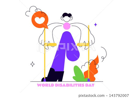 World Disabilities Day Vector Illustration Featuring Inclusive Woman, Accessibility Awareness, Disability Rights, Empowerment, and Equal Opportunity World Disabilities Day Vector Illustration Featuring Inclusive Woman, Accessibility Awareness, Disability Rights, Empowerment, and Equal Opportunity 143792007