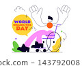 World Disabilities Day Vector Illustration Featuring Inclusive Woman, Accessibility Awareness, Disability Rights, Empowerment, and Equal Opportunity 143792008