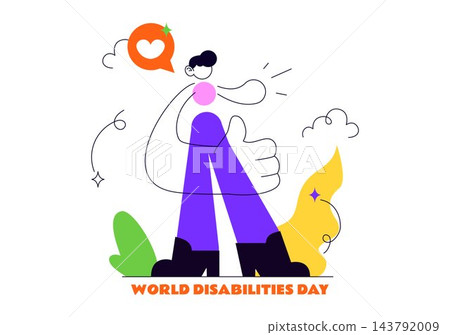 World Disabilities Day Vector Illustration Featuring Inclusive Woman, Accessibility Awareness, Disability Rights, Empowerment, and Equal Opportunity World Disabilities Day Vector Illustration Featuring Inclusive Woman, Accessibility Awareness, Disability Rights, Empowerment, and Equal Opportunity 143792009