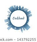 Oakland skyline with colorful buildings. 143792255